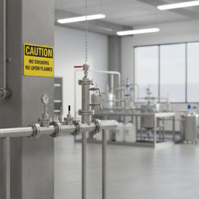 Caution No smoking no open flames