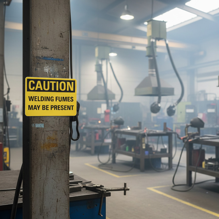 Caution Welding fumes may be present