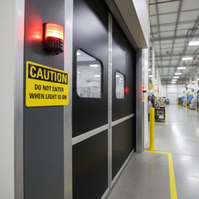 Caution Do not enter when light is on