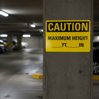 Caution Maximum height ____ft, ____in