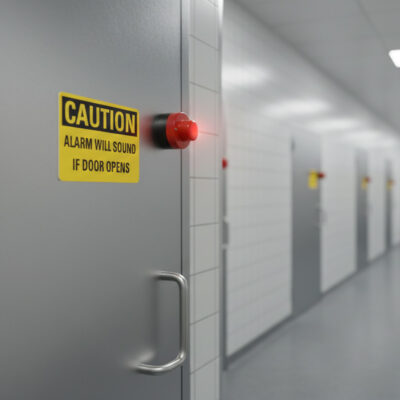 Caution Alarm will sound if door opens