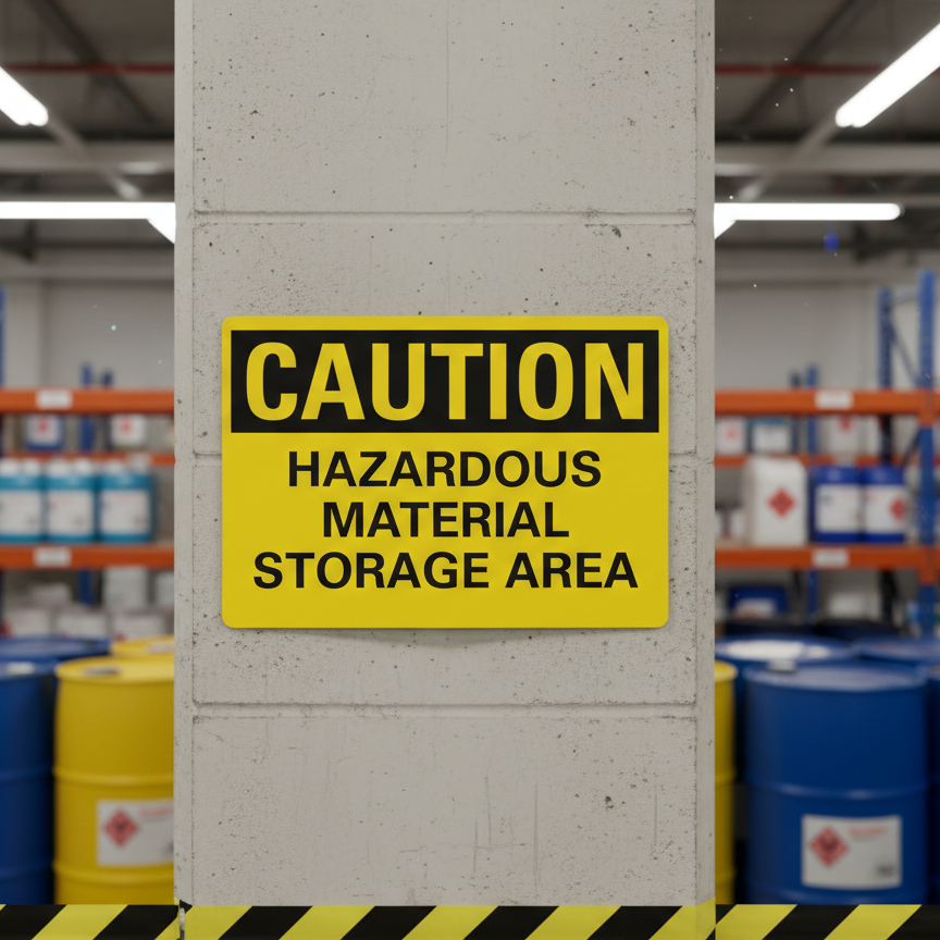 Caution Hazardous material storage area - Image 2