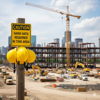 Caution Hard hats required in this area