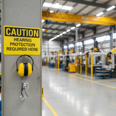 Caution Hearing protection required here