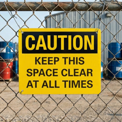 Caution Keep this space clear at all times