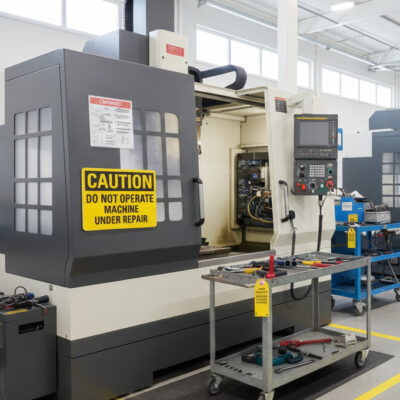 Caution Do not operate machine under repair