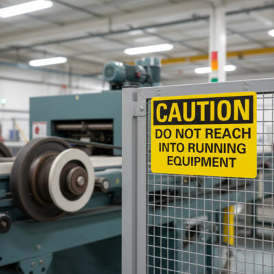 Caution Do not reach into running equipment