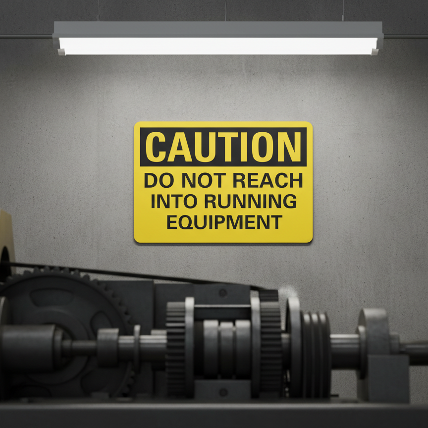 Caution Do not reach into running equipment - Image 2