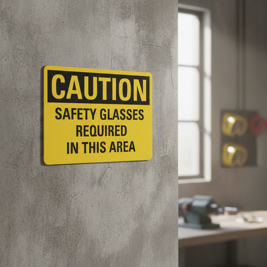 Caution Safety glasses required in this area - Image 2