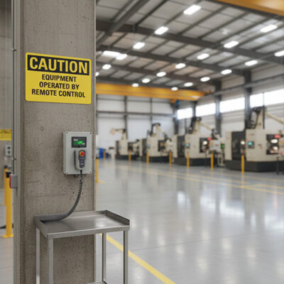 Caution Equipment operated by remote control