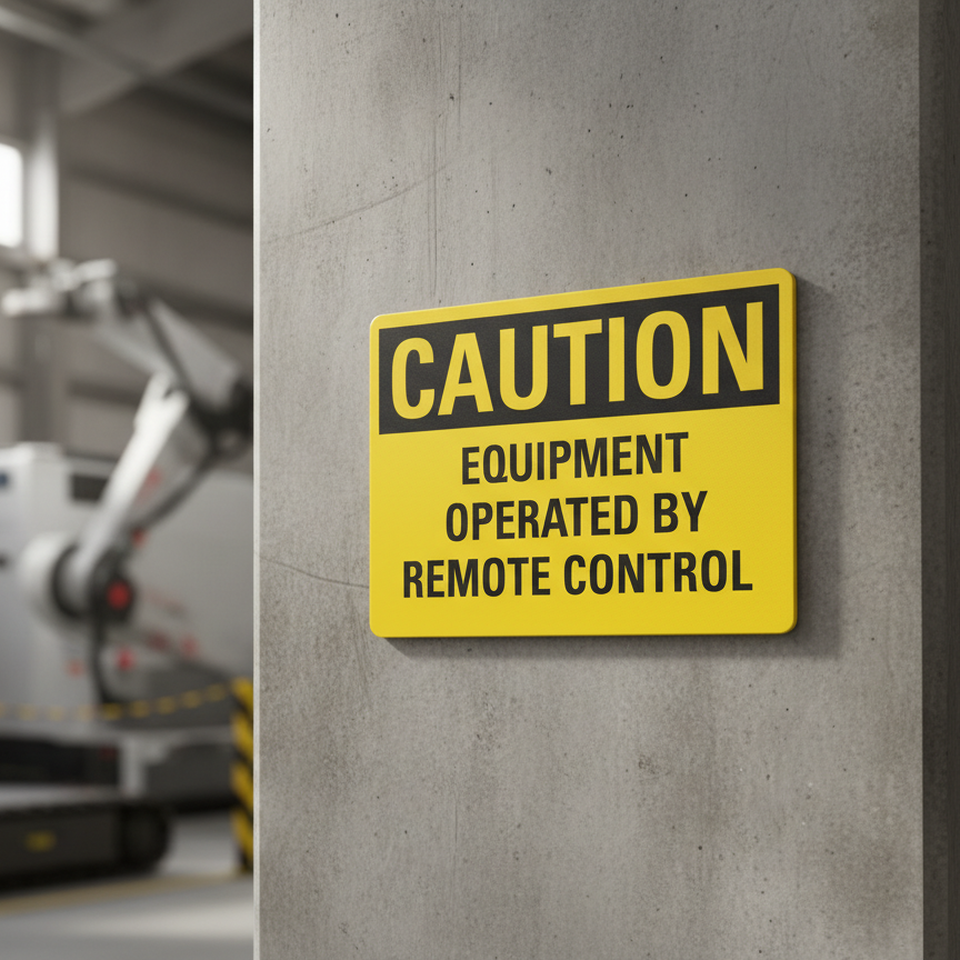 Caution Equipment operated by remote control - Image 2