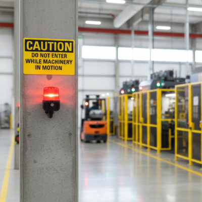 Caution Do not enter while machinery in motion