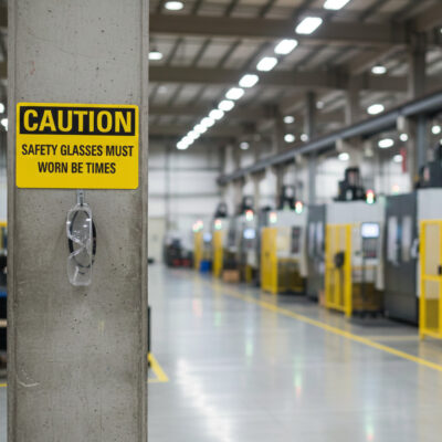 Caution Safety glasses must be worn at all times