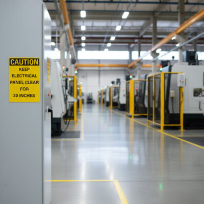 Caution Keep electrical panel clear for 30 inches