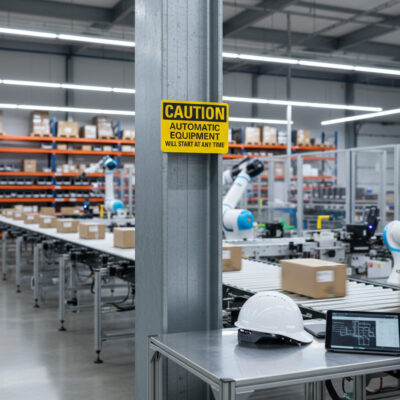 Caution Automatic equipment will start at any time