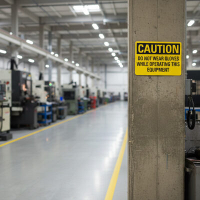 Caution Do not wear gloves while operating this equipment