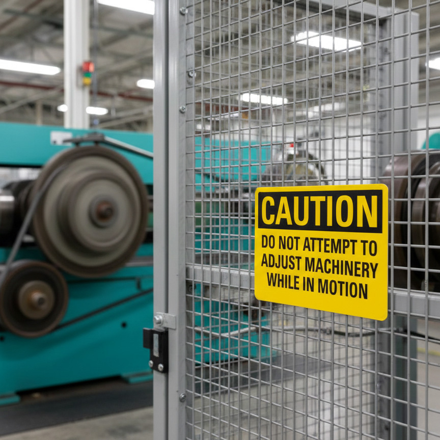 Caution Do not attempt to adjust machinery while in