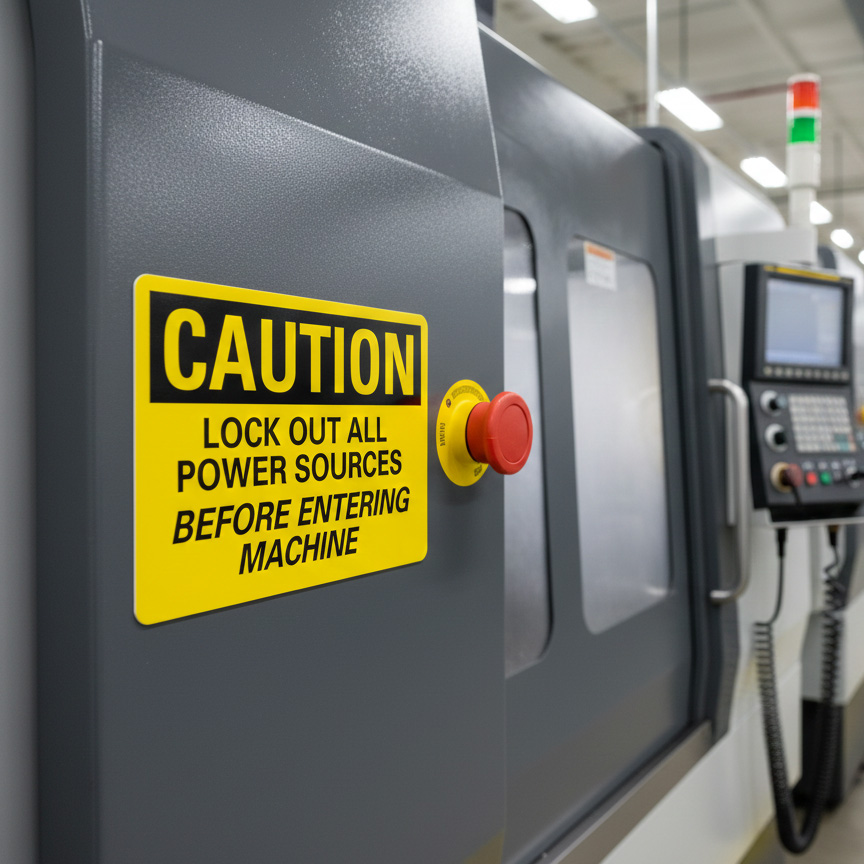 Caution Lock out all power sources before entering