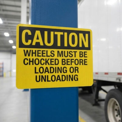Caution Wheels must be chocked before loading or