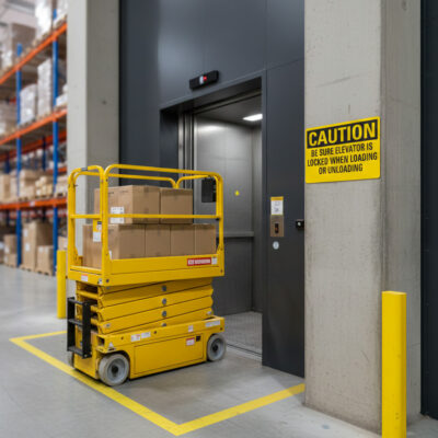 Caution Be sure elevator is locked when loading or