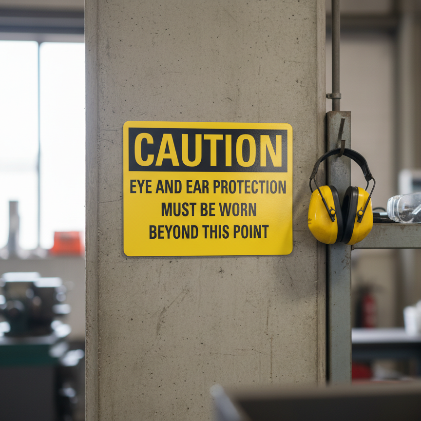 Caution Eye and ear protection must be worn beyond this - Image 2