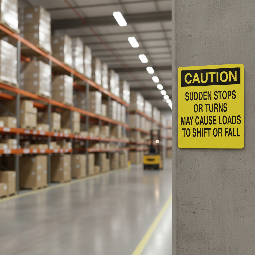 Caution Sudden stops or turns may cause loads to shift