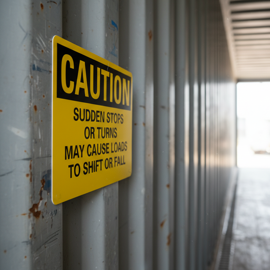 Caution Sudden stops or turns may cause loads to shift - Image 2