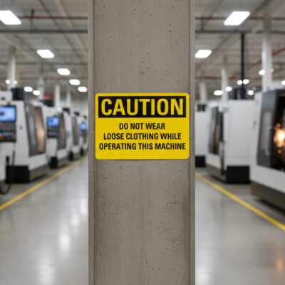 Caution Do not wear loose clothing while operating this