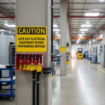 Caution Lock out electrical equipment before performing