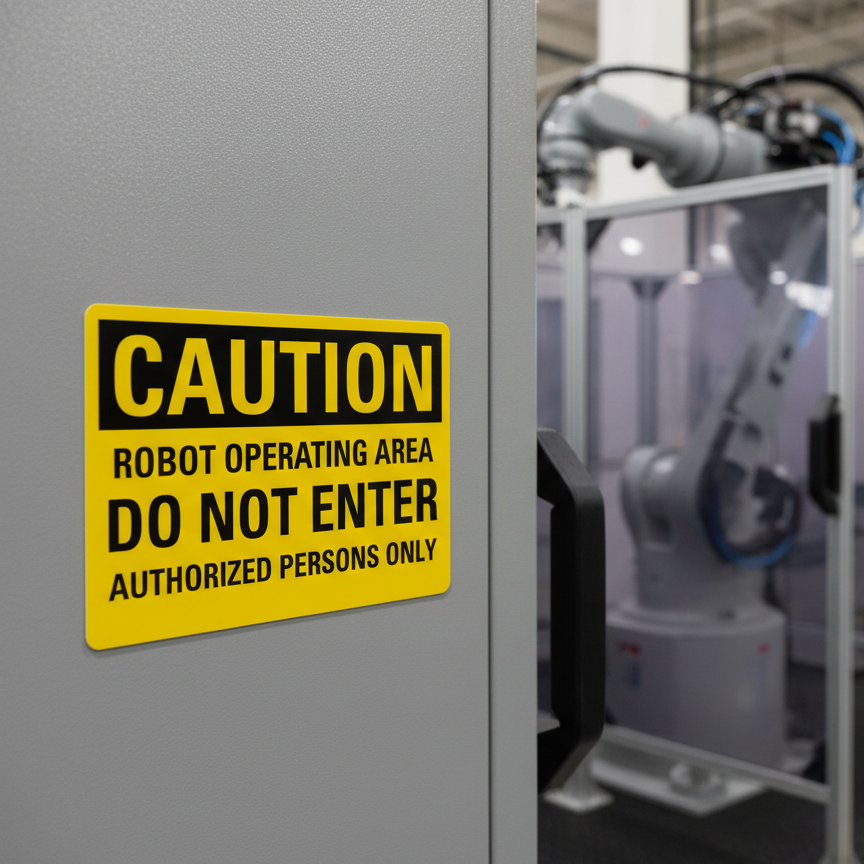 Caution Robot operating area do not enter authorized - Image 2