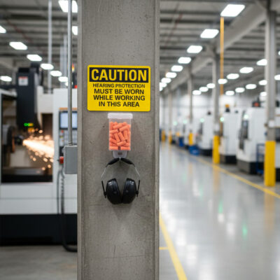 Caution Hearing protection must be worn while working