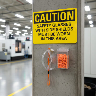 Caution Safety glasses with side shields must be worn in