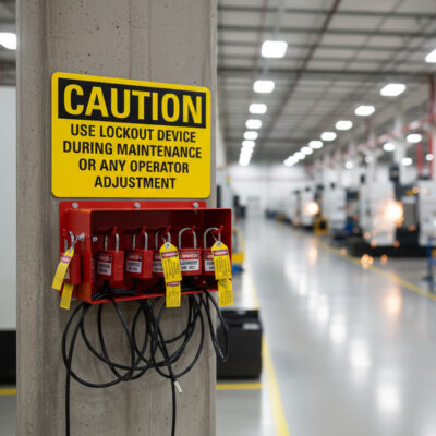 Caution Use lockout device during maintenance or any