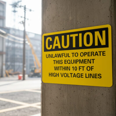 Caution Unlawful to operate this equipment within 10 ft