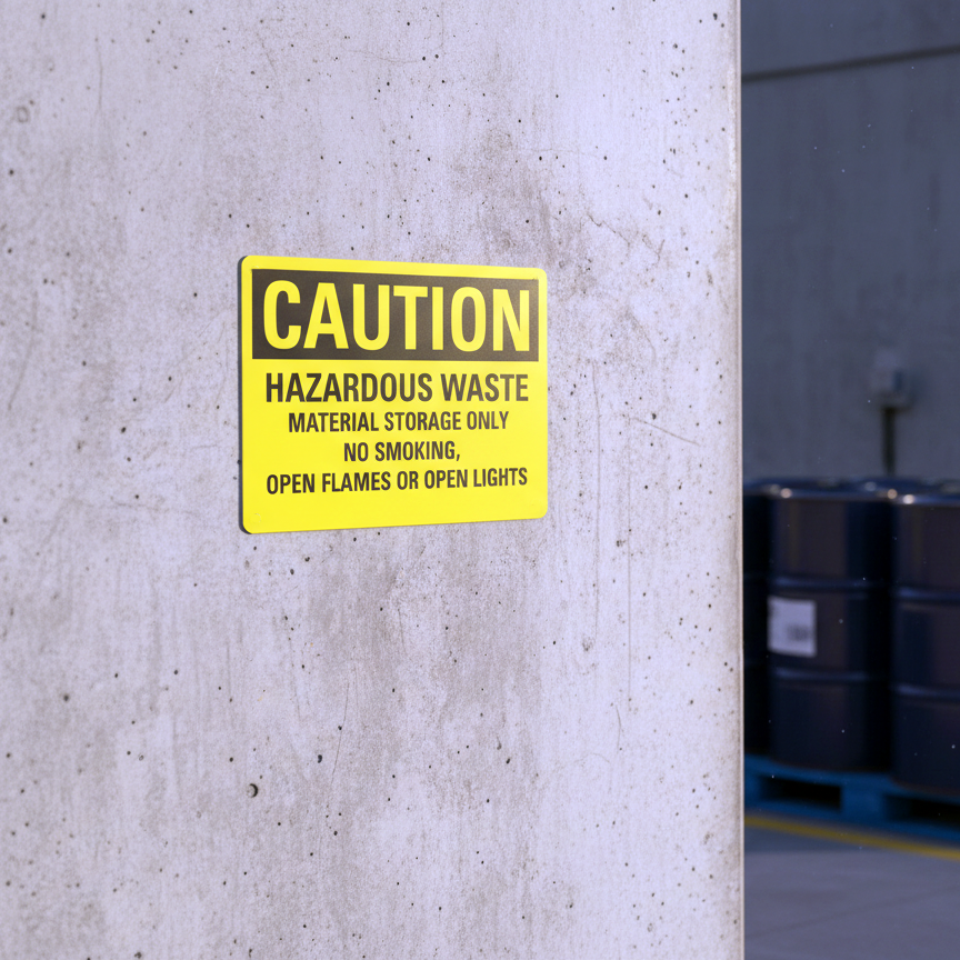 Caution Hazardous waste material storage only no smoking - Image 2