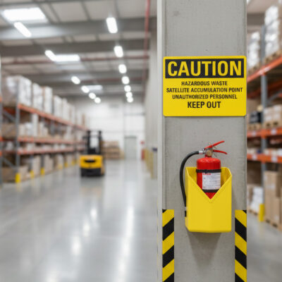 Caution Hazardous waste satellite accumulation point un