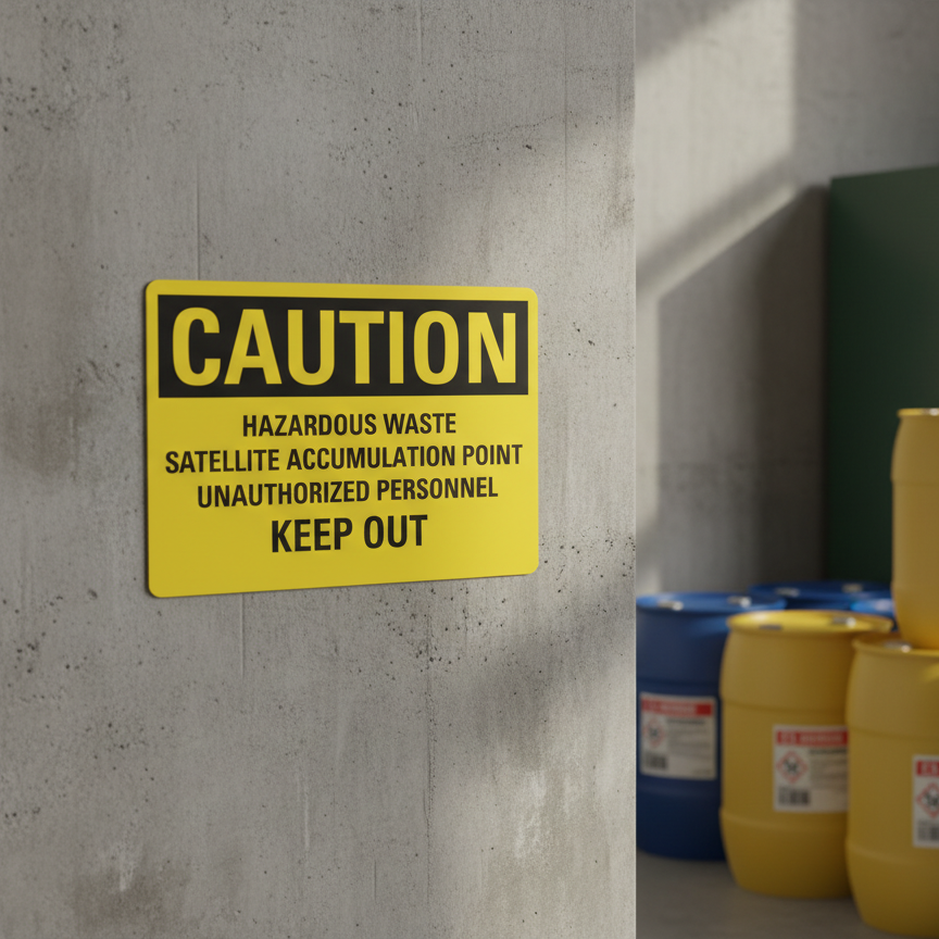 Caution Hazardous waste satellite accumulation point un - Image 2