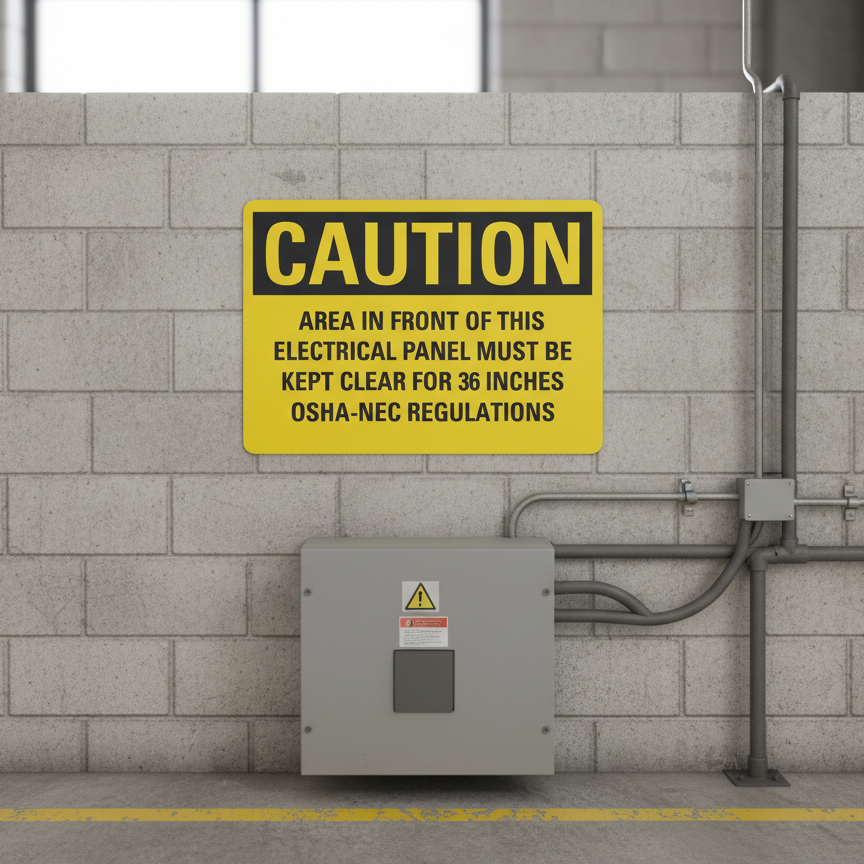 Caution Area in front of this electrical panel must be - Image 2