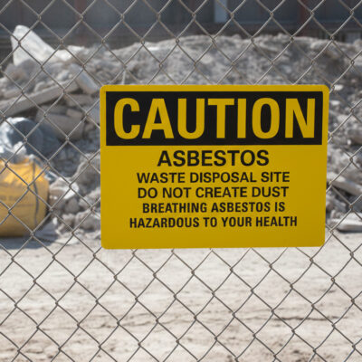 Caution Asbestos waste disposal site do not create dust