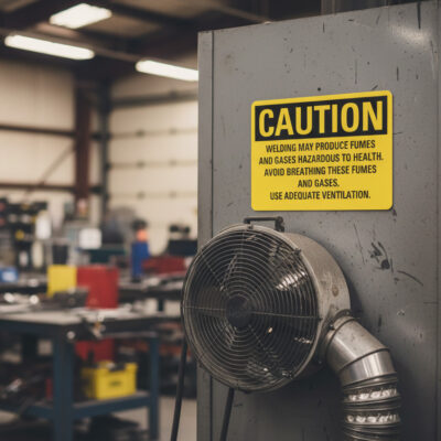Caution Welding may produce fumes and gases hazardous to
