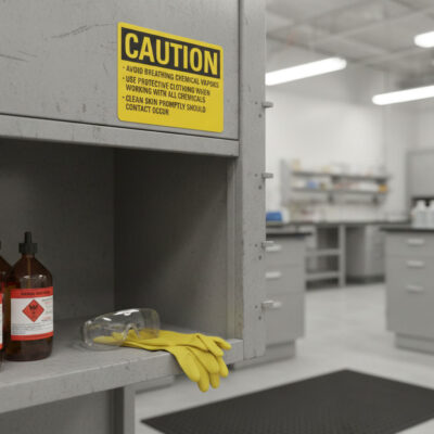 Caution Avoid breathing chemical vapors use protective