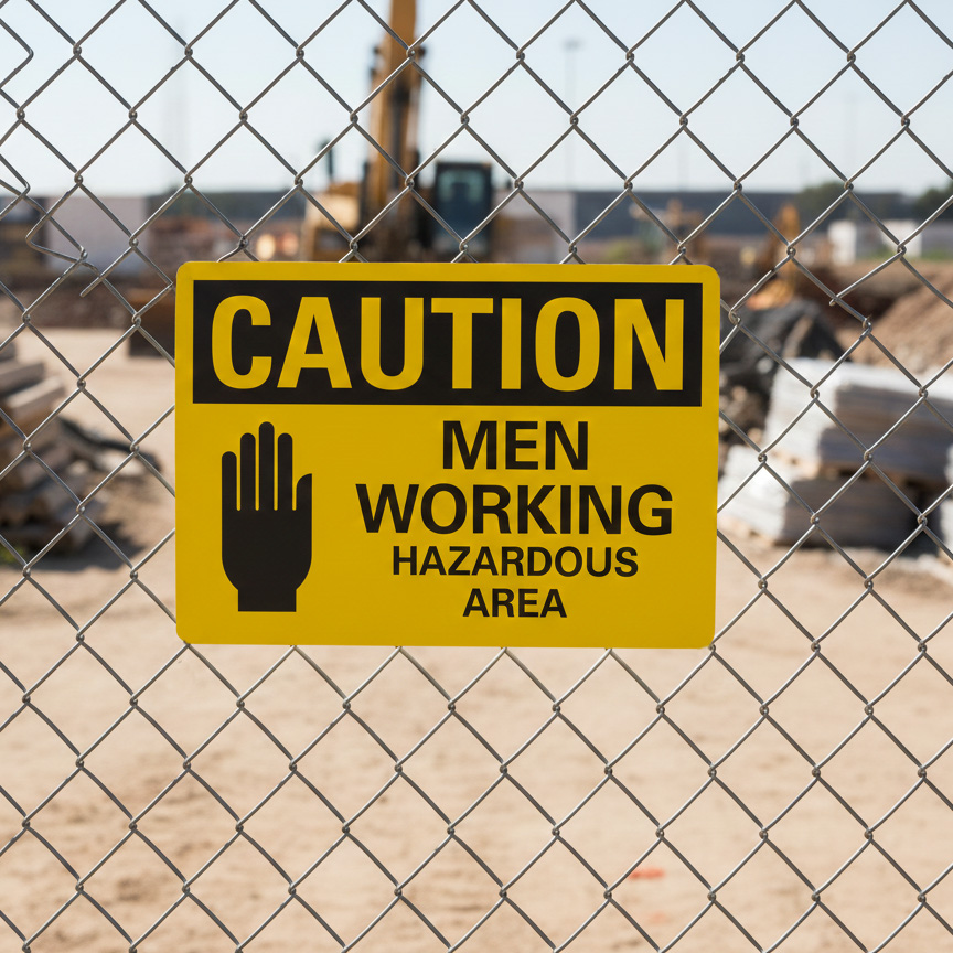 Caution Men working/hazardous area