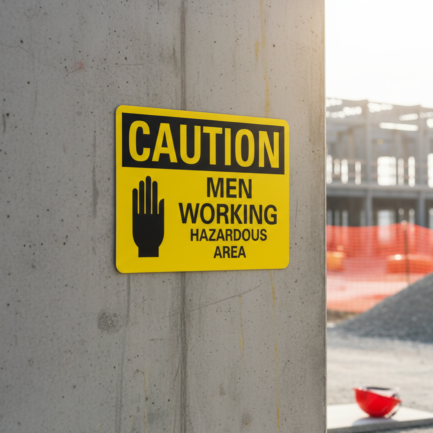 Caution Men working/hazardous area - Image 2