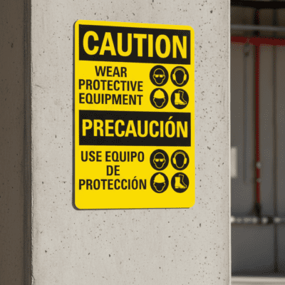 Wear Protective Equipment/Use Equipo De Proteccion