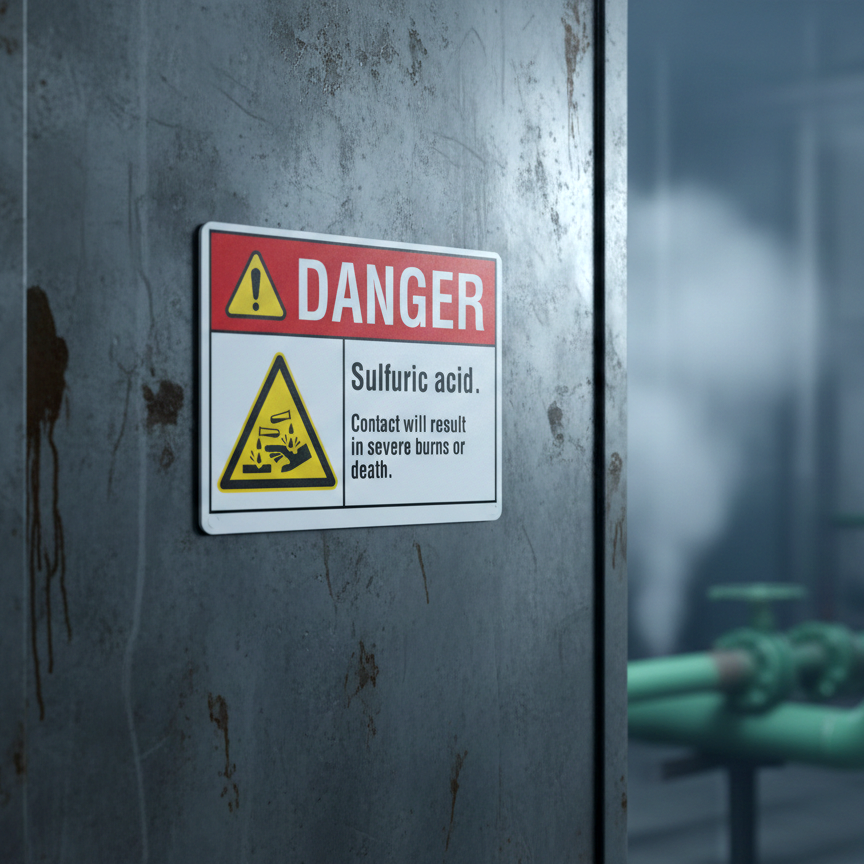 Danger Sulfuric acid. Contact will result in severe - Image 2