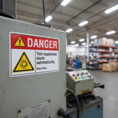 Danger This equipment starts automatically. Stay clear.