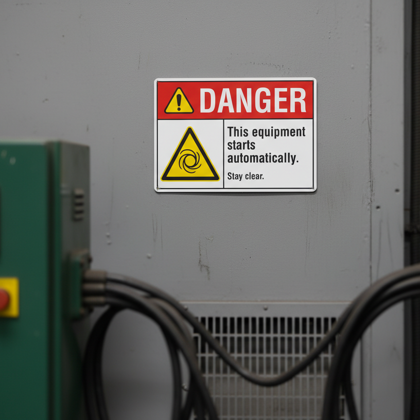 Danger This equipment starts automatically. Stay clear. - Image 2