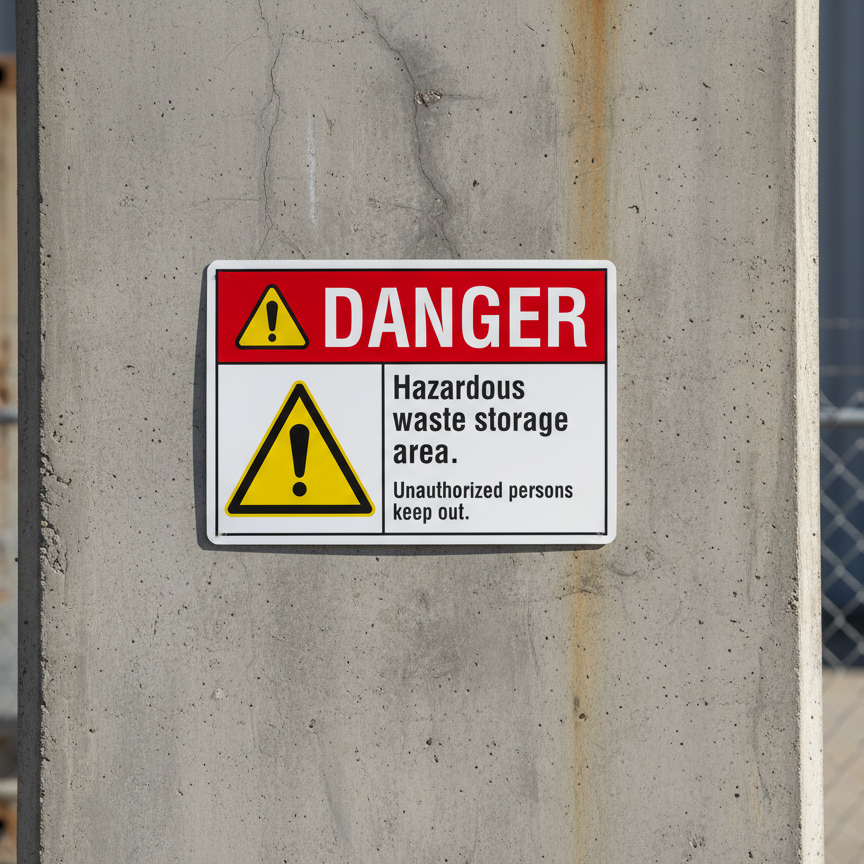 Danger Hazardous waste storage area. Unauthorized - Image 2