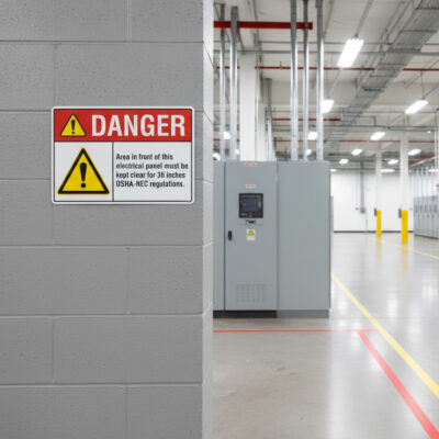 Danger Area in front of this electrical panel must be