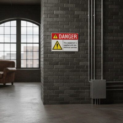 Danger This equipment is supplied with two electrical